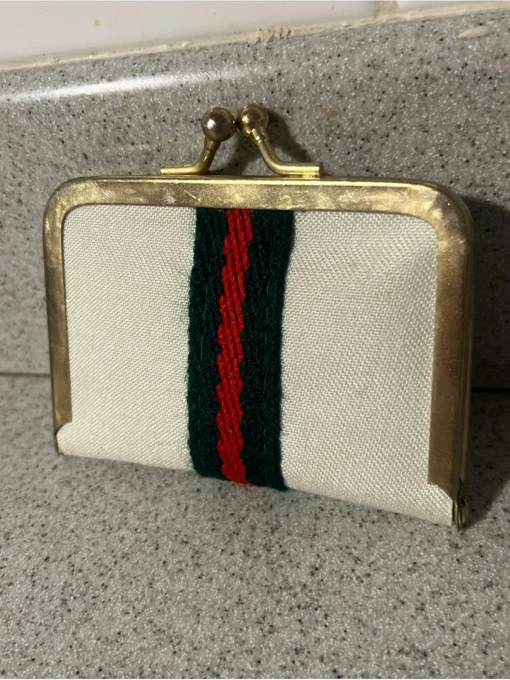 Fore Golf Mini Kiss Snap Sewing Kit Red Green Striped Vintage